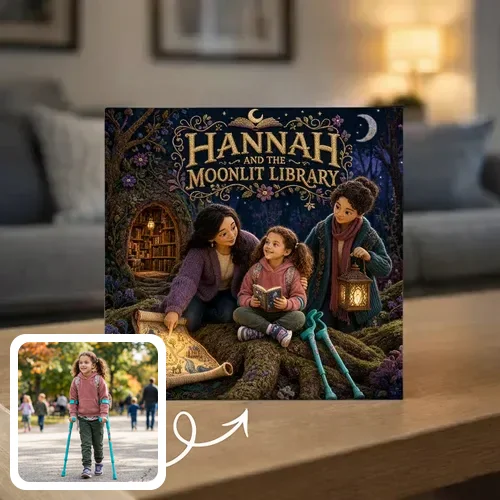 Personalized storybook - Hannah and the Moonlit Library - Genie in a Book