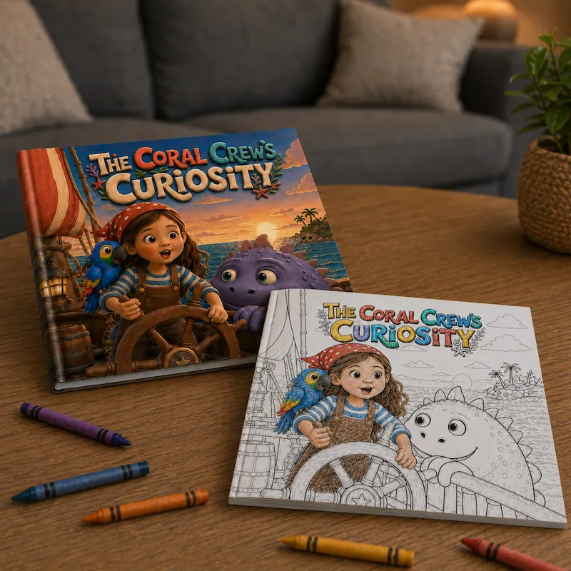 Personalized hardcover and coloring book bundle