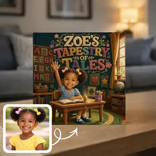Personalized storybook - Zoe's Tapestry of Tales - Genie in a Book